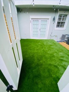 Synthetic grass installed in the backyard of a Boca Raton home 