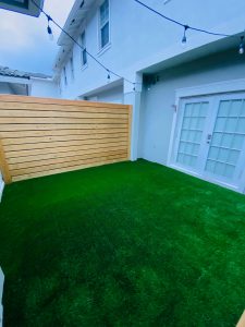 Turf installed in the backyard of a Tampa home 