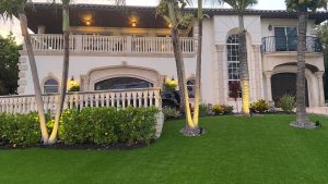 Artificial grass installed in the front yard of a Miramar home 